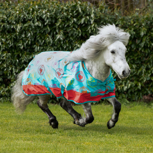 Pony cantering in StormX Original 50 Turnout Rug - Thelwell Collection All Rounder