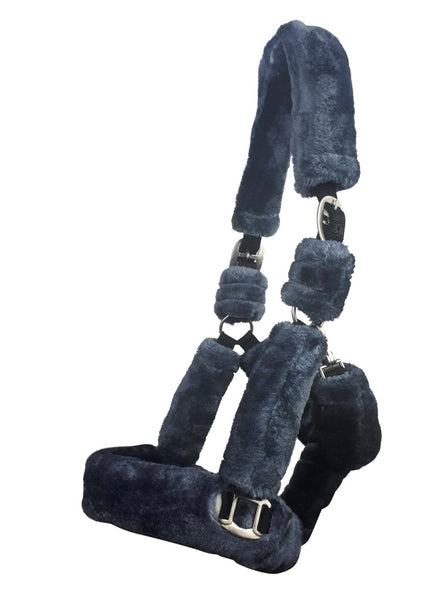 Cameo Deluxe Fur Headcollar in dark grey