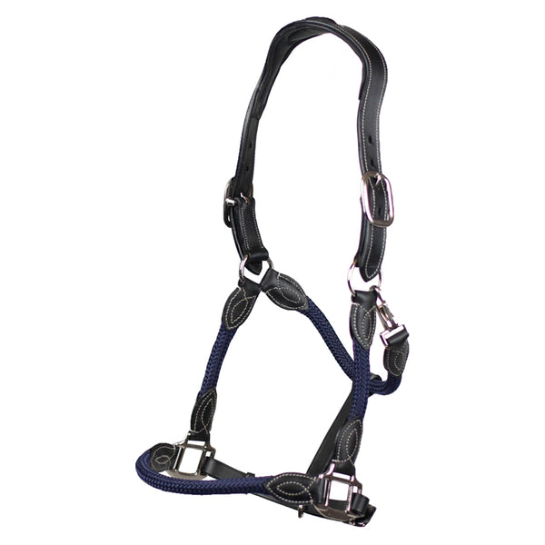 Cameo Anatomic leather headcollar in Navy