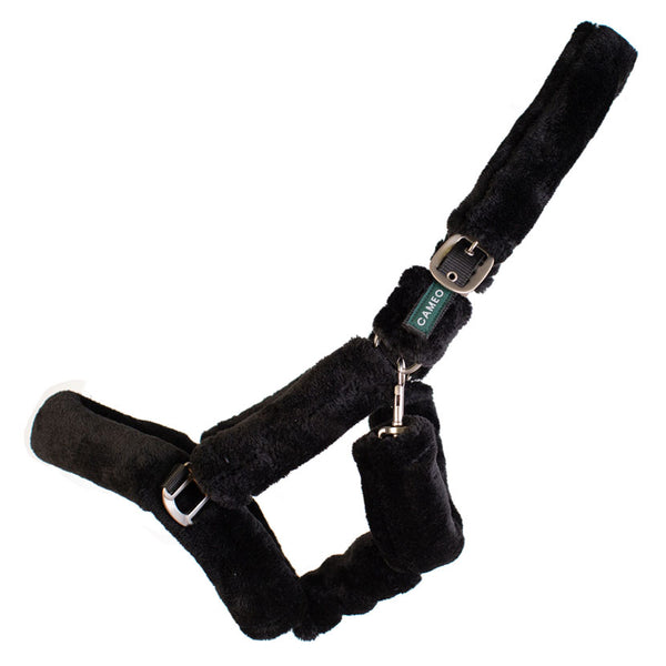 Cameo Deluxe Fur Headcollar in black