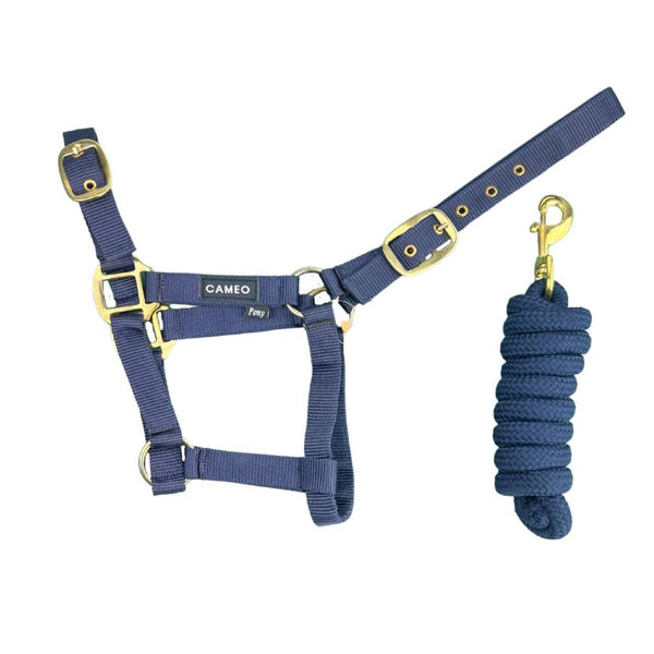 Cameo Supreme Headcollar with matching Rope in navy