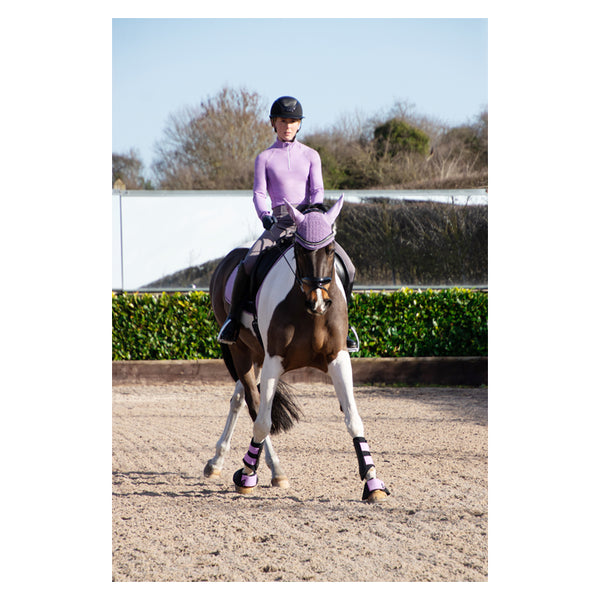 Hy Sport Active Brushing Boots in blooming lilac with matching horse and rider wear