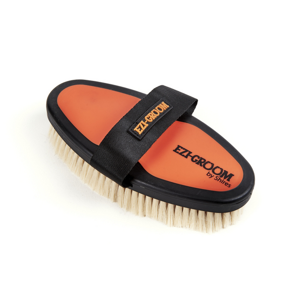 Ezi-Groom Body Brush with Goat Hair in Orange