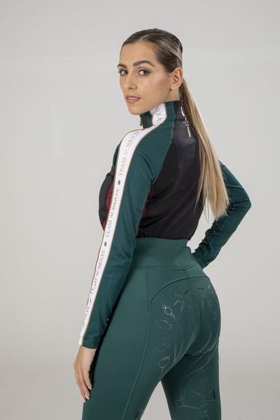 Rear view of Aubrion Team Winter Baselayer in Green