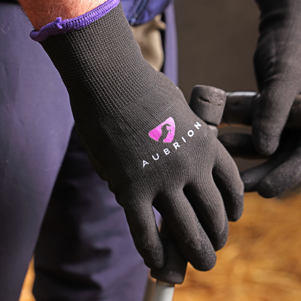 Rider wearing Aubrion All Purpose Winter Yard Gloves