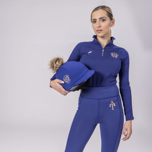 Lady wearing Aubrion Team Winter Baselayer in Navy