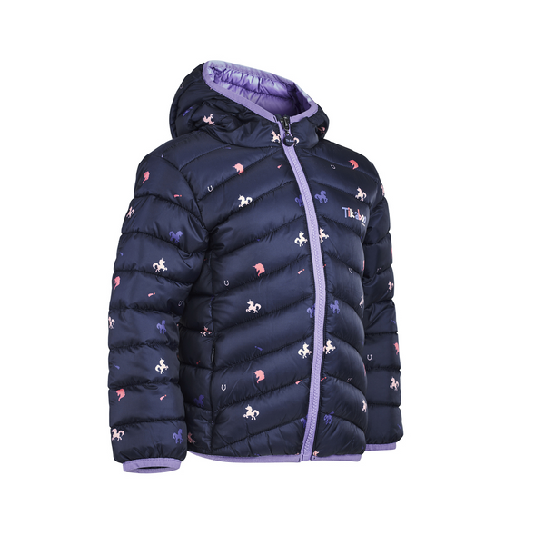 Side view of Tikaboo Padded Coat in Unicorn
