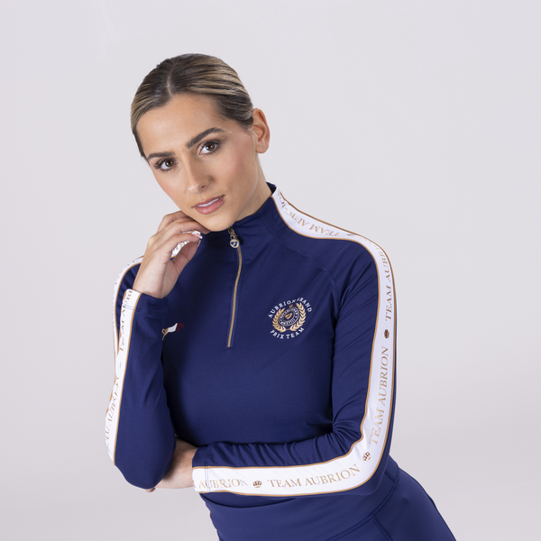 Close up of Aubrion Team Winter Baselayer in Navy