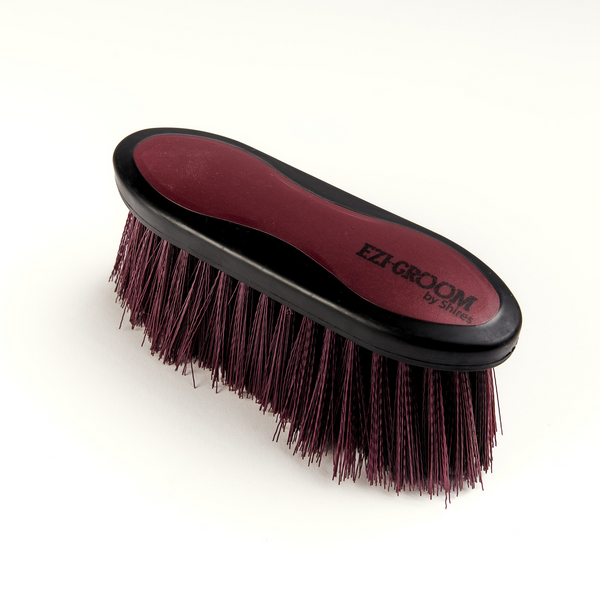 EZI-GROOM Grip Long Bristle Dandy Brush in Burgundy