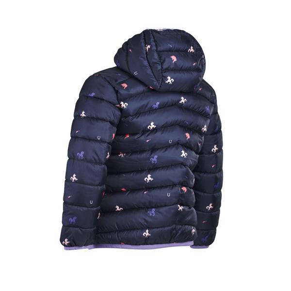 Rear view of Tikaboo Padded Coat in Unicorn