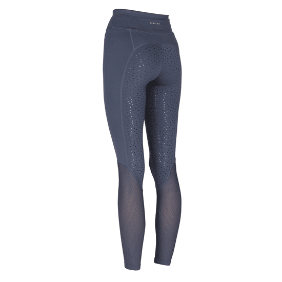 Rear view of Aubrion Rhythm Mesh Riding Tights in Navy