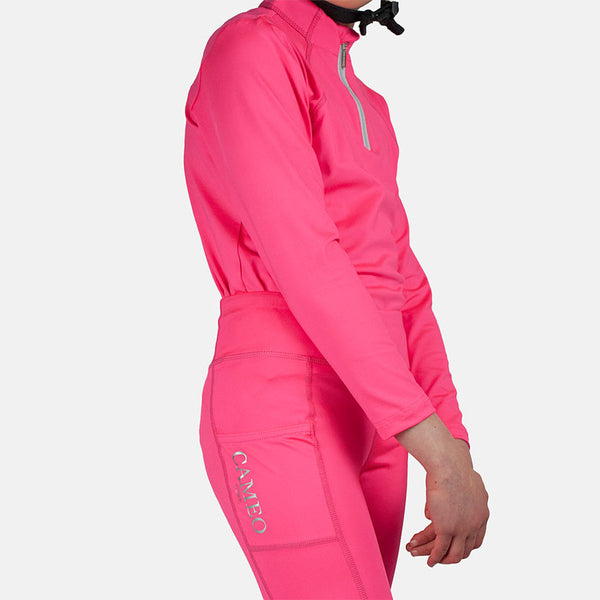 Side view fo Cameo Core Collection Baselayer Junior in Pink