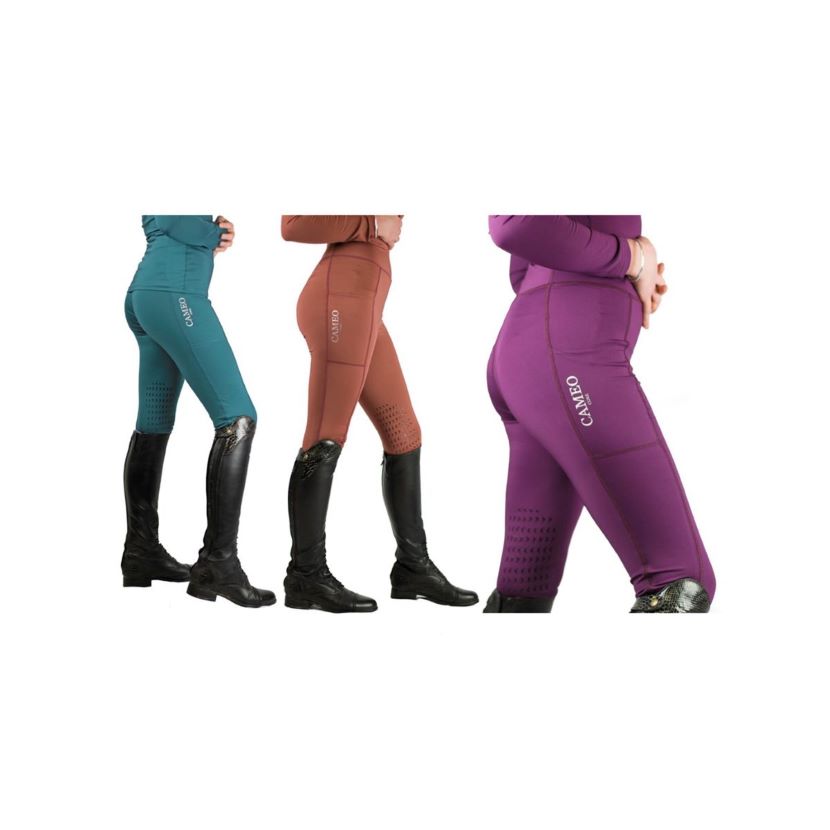 Cameo Core Collection Tights in Teal, Terracotta and Aubergine