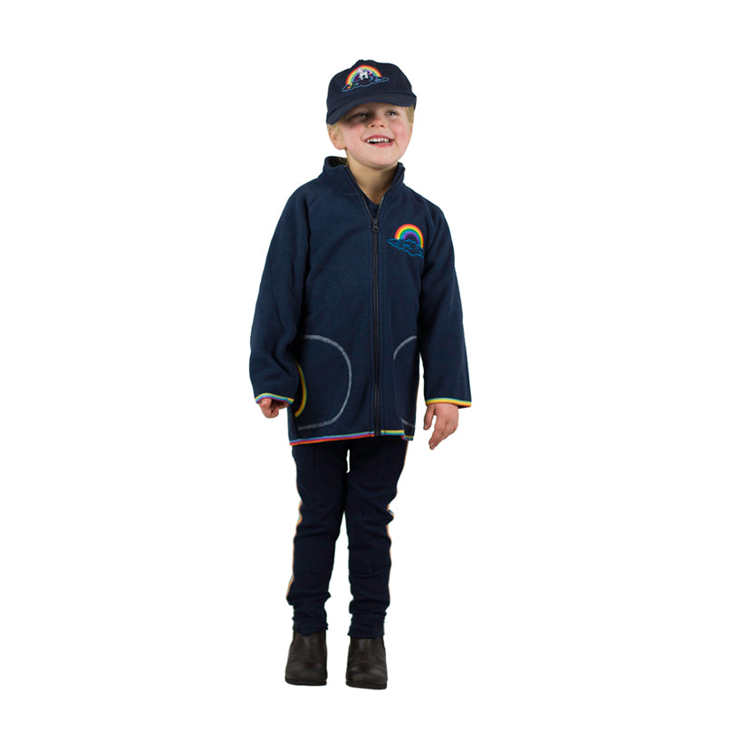 Child wearing  Rainbow Riders Fleece Jacket
