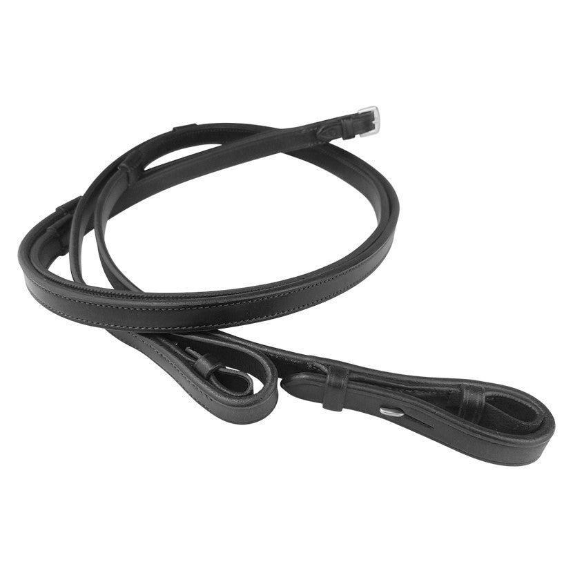 EcoRider Leather Inside Rubber Grip Reins in black