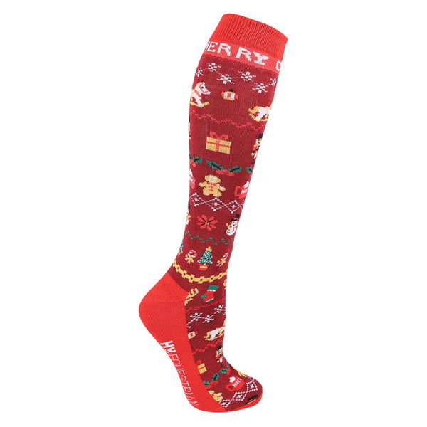 Hy Equestrian Christmas Cross Stitch Socks