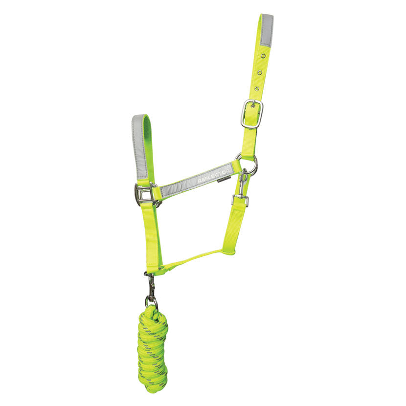 Reflector Head Collar and Lead Rope by Hy Equestrian in yellow