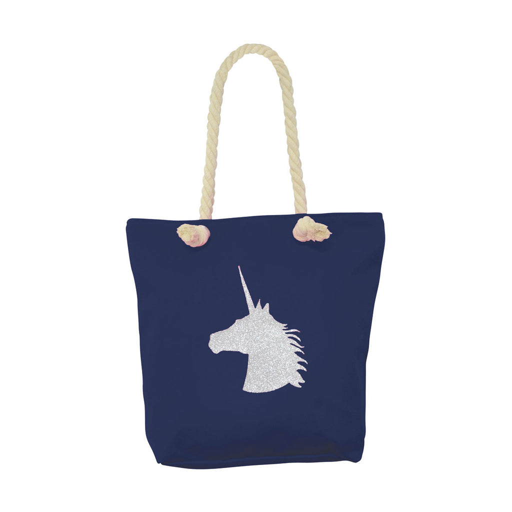 Hy Equestrian Unicorn Tote Bag in navy