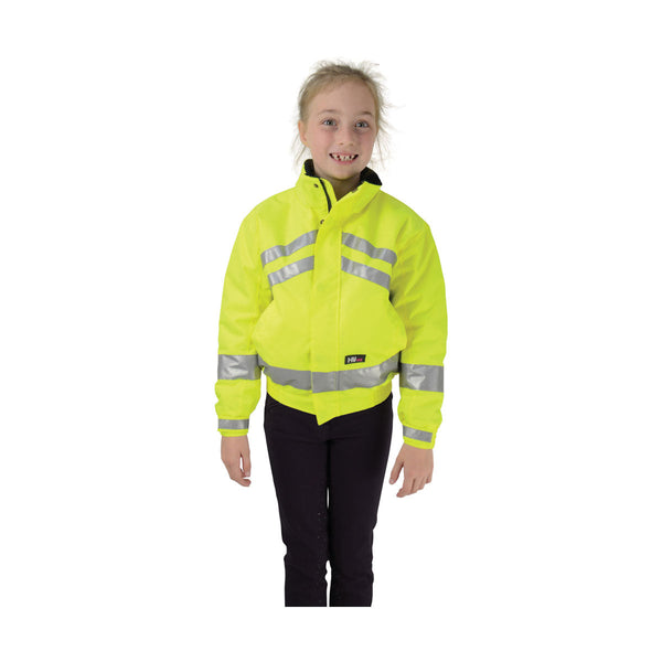 Front view of model wearing HyVIZ Reflective Waterproof Children's Blouson 