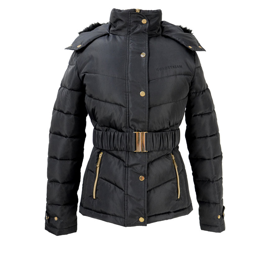 Front view of Coldstream Cornhill Quilted Coat in black