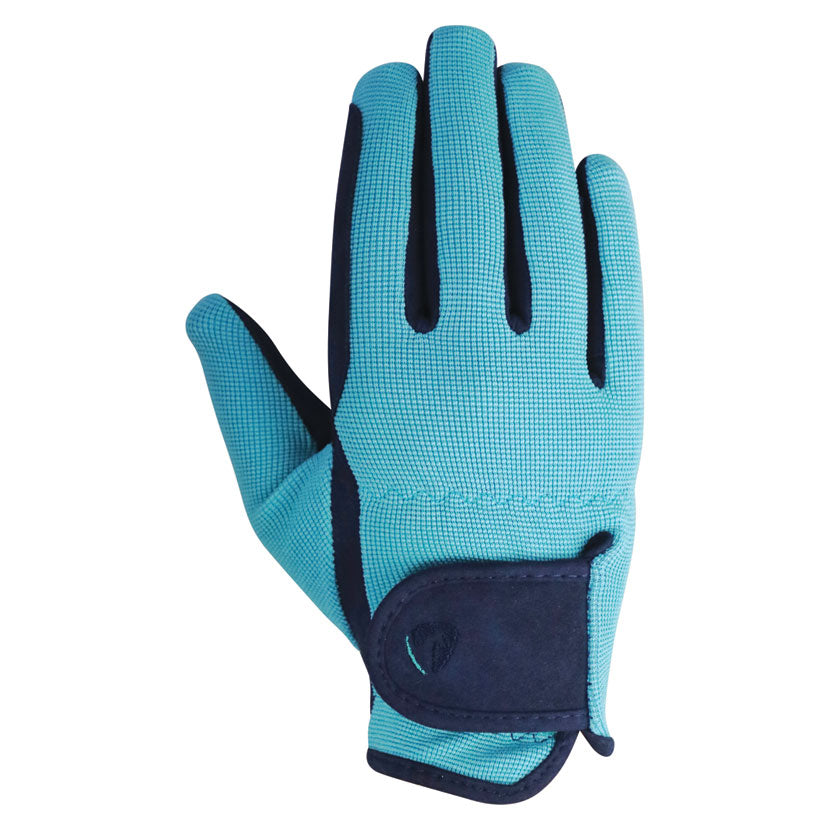 Hy Equestrian Belton Children’s Riding Gloves in teal