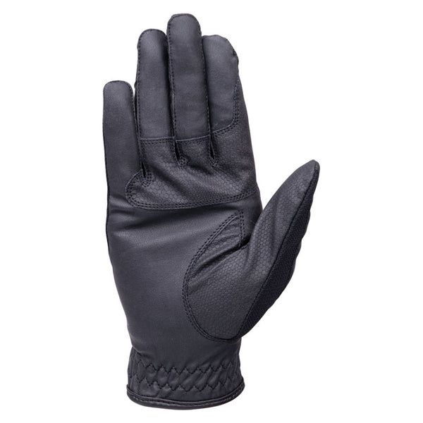 Palm view of Coldstream Next Generation Blakelaw Diamante Riding Gloves in Black