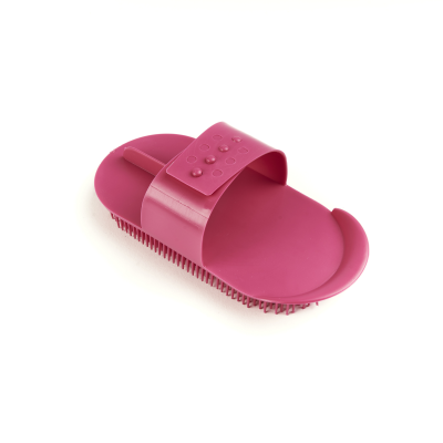 EZI-GROOM Plastic Curry Comb in Pink