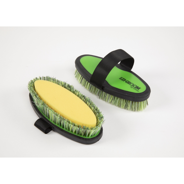 EZI-GROOM Grip Body Wash Brush - with Sponge in Lime Green#