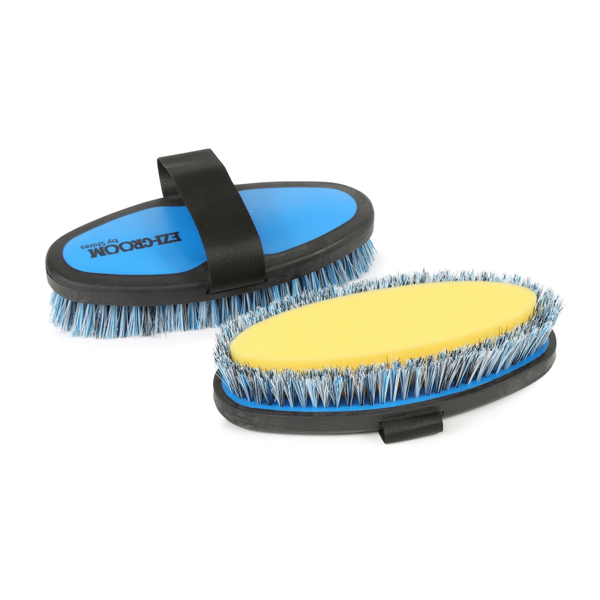 EZI-GROOM Grip Body Wash Brush - with Sponge in Bright Blue