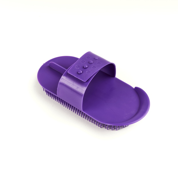 EZI-GROOM Plastic Curry Comb in Purple